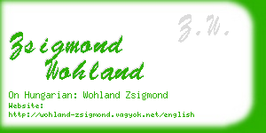 zsigmond wohland business card